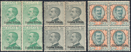 1925 - Soprastampati (93/95), Blocchi Di Quattro, Gomma Originale Integra, Perfetti. Ferrario. ... - Erythrée