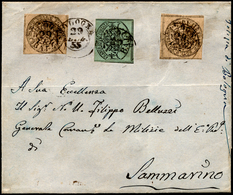 INCOMING MAIL 1855 - 1 Baj Verde Grigiastro, 4 Baj Bruno Grigio Chiaro, Inchiostro Grigio Oleoso (2,... - ...-1877 Prephilately