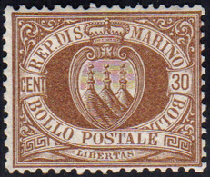 1877 - 30 Cent. Bruno Stemma (6), Buona/ottima Centratura, Gomma Integra, Perfetto. Cert. Oro Raybau... - Other & Unclassified