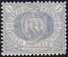 1894 - 1 Lira Oltremare Stemma (31), Ottima Centratura, Gomma Integra, Perfetto. Bello E Raro. Cert.... - Other & Unclassified