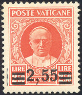 1937 - 2,55 Lire Su 2,50 Lire Provvisoria, II Tiratura, Impronta Di Spazio Tipografico A Sinistra (B... - Other & Unclassified