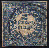 DANIMARCA 1852 - 2 S. Cifra (1), Usato, Perfetto, Usato Con Il Bollo Numerale N. 1 Di Copenhagen. Ce... - Europe (Other)