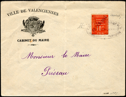 FRANCIA FRANCOBOLLI DI GUERRA 1914 - 10 Cent. Rosso VALENCIENNES (1), Perfetto, Su Busta Del 18/10/1... - Andere-Europa