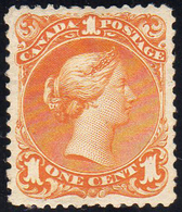 CANADA 1868 - 1 Cent. Arancio Regina Vittoria (19a), Gomma Originale, Perfetto. ... - Andere & Zonder Classificatie