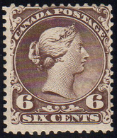 CANADA 1868 - 6 Cent. Regina Vittoria (23), Gomma Originale, Perfetto. ... - Andere & Zonder Classificatie