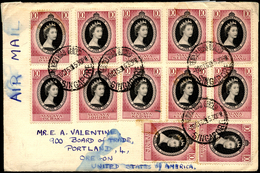 MALESIA 1953 - 10 Cent. Coronation, Giro Completo Di 12 Stati, Su Busta Da Singapore 8/10/1953 Per G... - Other & Unclassified