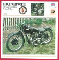 Rudge-Whitworth 500 "Ulster Grand Prix" Graham Walker. Moto De Course. Grande Bretagne. 1928. 130 M/h En Course. - Sport