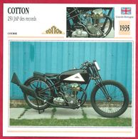 Cotton 250 JAP Des Records. Moto De Course. Grande Bretagne. 1935. La Machine Aux Douze Records Du Monde. - Sport