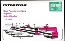 DDR PP16 D2/003 Privat-Postkarte FLUGHAFEN BERLIN-SCHÖNEFELD 1976  NGK 4,00 € - Cartes Postales Privées - Neuves