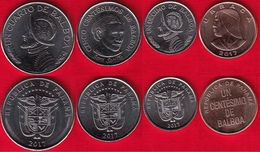 Panama Set Of 4 Coins: 1 Centesimo - 1/4 Balboa 2017 "New Coat Of Arms" UNC - Panamá
