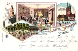 Stendal, Farb-Litho "Caffee Sternberg", 1901 - Stendal