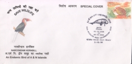 India  2008  Birds  Hornbill  Dugogng  Cancellation  Port Blair  Special  Cover #  15365  D Inde Indien - Coucous, Touracos