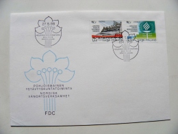 Cover From Finland 1986 Special Cancel Fdc Helsinki Helsingfors - Cartas & Documentos