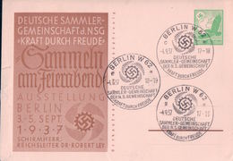 Deutsches Reich, Entier Postal Luftpost, Ausstellung 1937 Berlin  (4.9.37) Endommagée - Enteros Postales