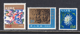 Ryukyu Islands 1962-63 Mint No Hinge,, Sc# 105-107 - Ryukyu Islands