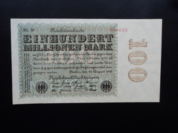 ALLEMAGNE : 100 MILLIONEN MARK   22.8.1923    P 107d     SPL - 100 Mio. Mark