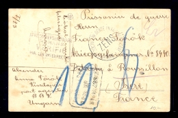 Postcard Sent To War Prisoner From HUNGARY To France 1917 / 2 Scans - Sonstige & Ohne Zuordnung