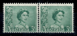 Ref 1236 - 1959 Australia - QEII 3d Coil Pair Stamps MNH - SG 311a - Mint Stamps