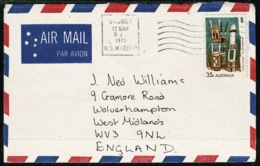 Ref 1236 - 1975 - Australia Cover 35c Airmail Rate To Wolverhampton - Lettres & Documents