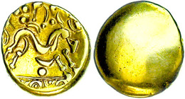 Gallien, Ambiani, Stater (6,20g), Gold, 60-50 V. Chr. Av: Glatt. Rev: Pferd Nach Rechts, Darunter Kugel. Slg. Flesche 21 - Keltische Münzen