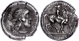 Syrakus, Drachme (4,08g), Ca. 474-450 V. Chr. Av: Nackter Reiter Mit Haarzopf Nach Rechts. Rev: Kopf Der Arethusa Nach R - Sicily