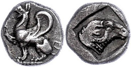 Abdera, Trihemiobol (1,69g), Ca. 2. Hälfte 5. Jhdt. V. Chr.. Av: Greif Nach Links. Rev: Widderkopf Nach Rechts. Ss.  Ss - Andere & Zonder Classificatie