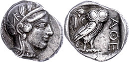 Athen, Tetradrachme (17,11g), Ca. 449-420 V. Chr. Av: Athenakopf Mit Attischem Helm Nach Rechts. Rev: Eule Nach Rechts,  - Sonstige & Ohne Zuordnung