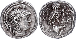 Athen, Tetradrachme (16,92g), Ca. 137/136 V. Chr. Av: Athenakopf Mit Attischem Helm Nach Rechts. Rev: Eule Auf Amphore N - Altri & Non Classificati