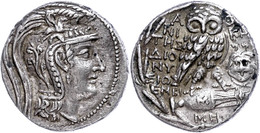 Athen, Tetradrachme (16,49g), Ca. 98/97 V. Chr. Av: Athenakopf Mit Attischem Helm Nach Rechts. Rev: Eule Auf Amphore Nac - Andere & Zonder Classificatie