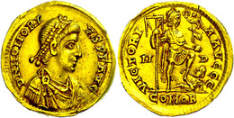 Honorius, 393-424, Solidus (4,05g), Mediolanum. Av: Büste Nach Rechts, Darum Umschrift. Rev: Kaiser Mit Viktoria Und Lab - Autres & Non Classés