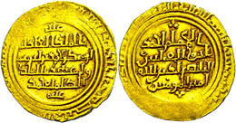 Ayyubiden, Dinar (3,84g), Al-Mansur Muhammad, 595-596 (1198-1200), Vgl. Kazan 646-648, Prägeschwäche Am Rand, Ss.  Ss - Islamiques