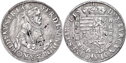 Taler, O.J. (1564-1595), Ferdinand II., Hall, Dav. 8097 Var., Stempelfehler, Etwas Fleckig, Ss.  Ss - Oostenrijk