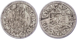 2 Kreuzer, 1571, Ferdinand, Hall, Schrötlingsfehler, Ss.  Ss - Autriche