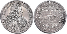 Taler, 1707, Joseph I., Hall, Dav. 1018, Felder Auf Dem Avers Stellenweise Bearbeitet, Ss-vz.  Ss-vz - Austria