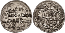 6 Pfennig, 1702, Friedrich August I., Kohl 418, Kahnt 196, Schrötlingsfehler, Riss, Vz-st.  Vz-st - Sonstige & Ohne Zuordnung