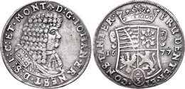 2/3 Taler, 1677, Johann Ernst, Slg. Merseburger 3918, Davenport 892, Ss.  Ss - Other & Unclassified