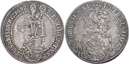 Taler, 1692, Johann Ernst Graf Von Thun Und Hohenstein, Zöttl 2164, Probszt 1798, Kl. Schrötlingsfehler Am Rand, Schöne  - Autres & Non Classés