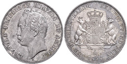 Taler, 1858, Leopold Friedrich, AKS 30, Schöne Patina, Wz. Rf., Avers Vz, Revers F. St. - Andere & Zonder Classificatie