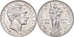 Doppelgulden, 1855, Maximilian II., Mariensäule München, AKS 168, J. 84, Etwas Berieben, Vz-st.  Vz-st - Other & Unclassified