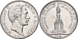 Geschichtsdoppeltaler, 1856, Maximilian II., König Maximilian Denkmal In Lindau, Auflage Nur 1152 Stück, AKS 167, J. 90, - Autres & Non Classés