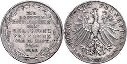 Doppelgulden, 1855, Säcularfeier, AKS 42, J. 49, Avers Min Berieben, Vz  Vz - Sonstige & Ohne Zuordnung