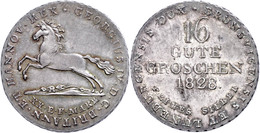 16 Gute Groschen, 1828, Georg IV., AKS 38, Schöne Patina, St.  St - Hanover