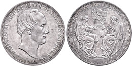 Doppeltaler, 1854, Friedrich August II., Auf Seinen Tod, AKS 116, J. 96, Kl. Rf., Ss-vz.  Ss-vz - Altri & Non Classificati