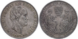 Taler, 1854, Friedrich August II., Auf Seinen Tod, AKS 117, J. 94, Kl. Rf., Ss-vz.  Ss-vz - Other & Unclassified