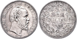 1/2 Gulden, 1868, Karl, AKS 127, J. 84, Vz.  Vz - Other & Unclassified