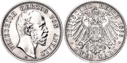 2 Mark, 1896, Friedrich I., Kl. Rf., Vz-st., Katalog: J. 20 Vz-st - Altri & Non Classificati