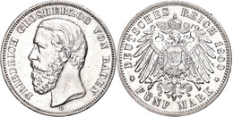 5 Mark, 1900, Friedrich I., Kl. Rf., Vz., Katalog: J. 29 Vz - Other & Unclassified