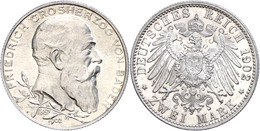 2 Mark, 1902, Friedrich I., Zum Regierungsjubiläum, F. St., Katalog: J. 30 - Other & Unclassified