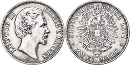 2 Mark, 1877, Ludwig II., Kl. Rf., Ss-vz., Katalog: J. 41 Ss-vz - Other & Unclassified