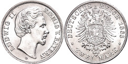 2 Mark, 1883, Ludwig II., Kl. Rf., Vz-st., Katalog: J. 41 Vz-st - Autres & Non Classés